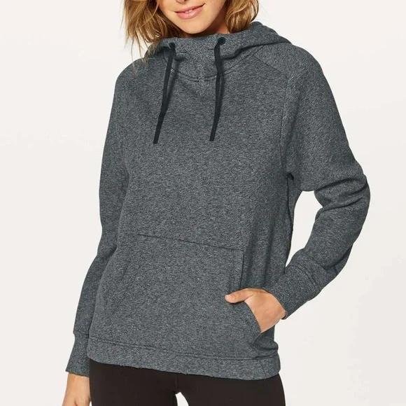 LULULEMON Warm For Winter Cotton Terry Hoodie, Heathered Speckled Black / Grey - Picture 1 of 7